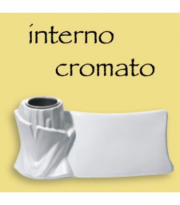 Targa Combi bianca interno cromato cm.19x40 p.16