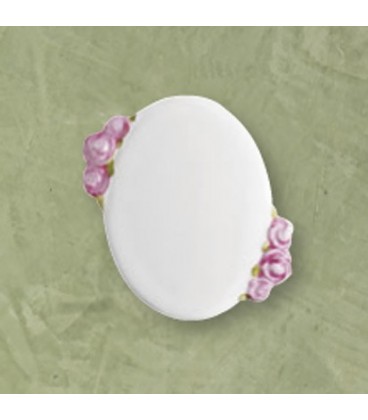 Targa ovale c/rose decorata 12x11 cm