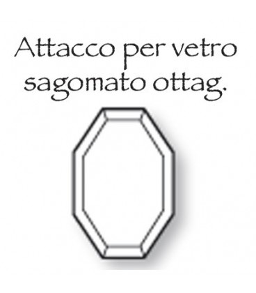 Supporto inox per cristallo ottagonale 11x15 cm