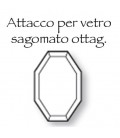 Supporto inox per cristallo ottagonale 13x18 cm