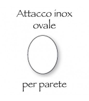 Supporto inox x vetro sagomato ovale 11x15
