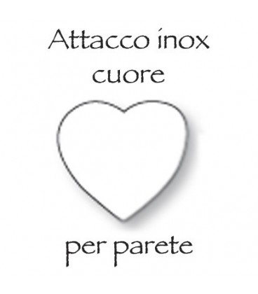 Supporto inox x vetro sagomato cuore 14x15