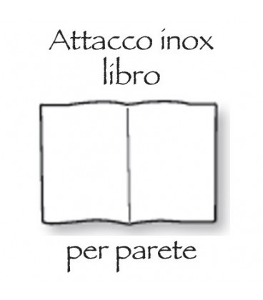 Supporto inox x vetro sagomato libro 16x22