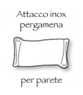 Supporto inox x vetro sagomato pergamena 15x31