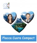 Placca cuore Compact c/2 cuori cm.28x18