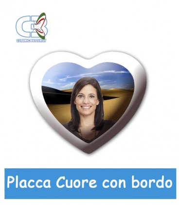 Placca cuore cm.15 con bordo