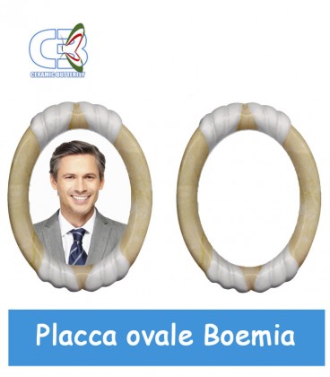 Placca ovale Boemia 21x25cm per fotoceramica funeraria