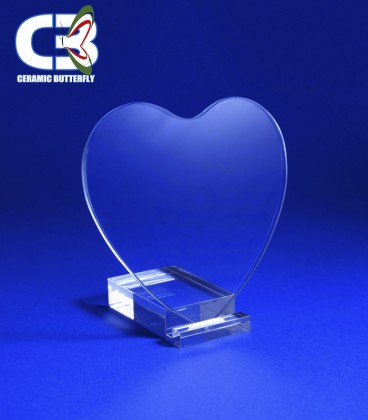 Placche cuore in vetro sagomato 17x17cm