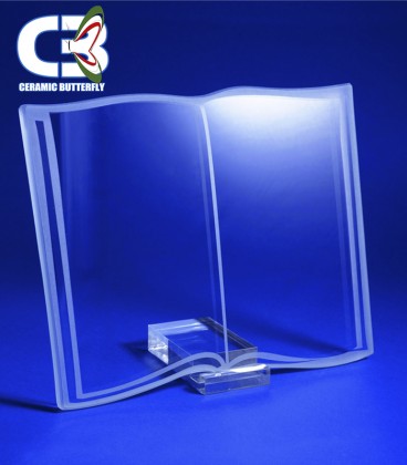 Placca a libro ondulato in cristallo 18x26cm