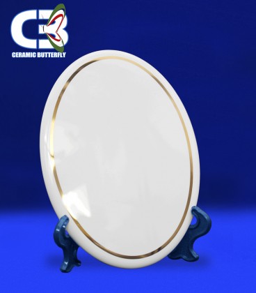 Placche Ovali 10 x 13 spessore 3,5 mm con filo oro per unica cottura a 870°