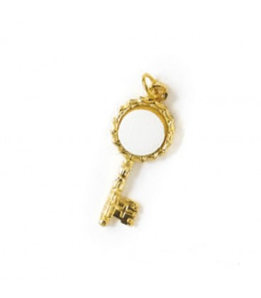 Ciondolo chiave oro +1 miniatura diam. 10 mm.